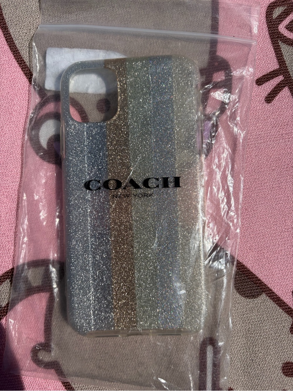 COACH Glitter Stripe Phone Case for iPhone 11